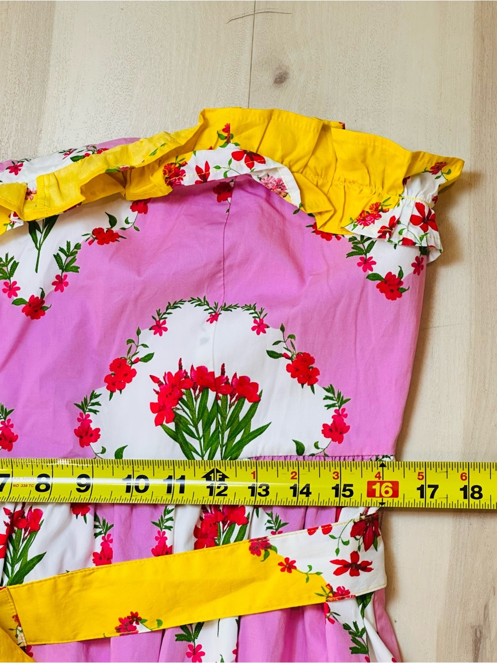 SugarLips Maia Floral Strapless Ruffle Midi Dress Sz XL Square neck Ruffles - Picture 10 of 15